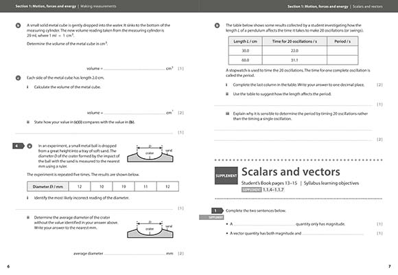 Gallery image for IGCSE Physics Workbook spread