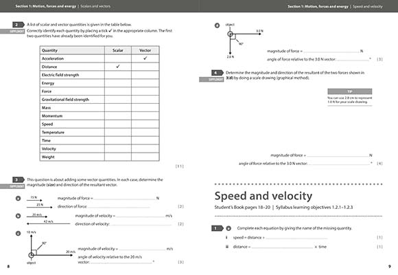 Gallery image for IGCSE Physics Workbook spread