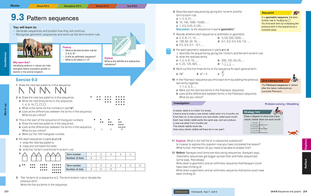 Gallery image for KS3 Maths progress year 7 student book spread