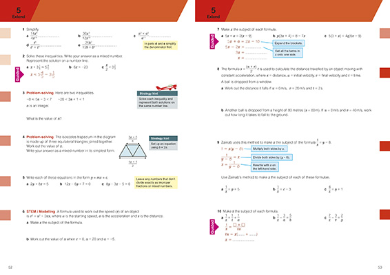 Gallery image for KS3 Maths progress Y9 workbook spread