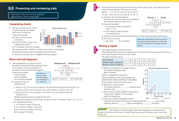 Gallery image for KS3 Maths support book 3 spread
