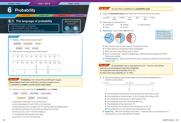 Gallery image for KS3 Maths core book 1 spread