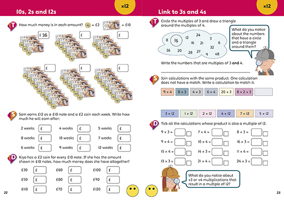 Gallery image for Pinpoint times tables Y4 student book spread