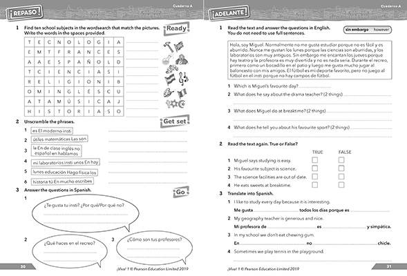 Gallery image for Viva workbook 1A spread
